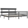 Estructura de cama con cabecero madera maciza gris 200x200 cm de vidaXL, Camas y somieres - Ref: Foro24-3195113, Precio: 170,...