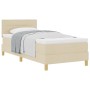 Cama con Base Reforzada y Colchón Crema 100x200 cm Tela de , Camas y somieres - Ref: Foro24-3338823, Precio: 305,74 €, Descue...