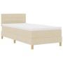 Cama con Base Reforzada y Colchón Crema 100x200 cm Tela de , Camas y somieres - Ref: Foro24-3338823, Precio: 305,74 €, Descue...