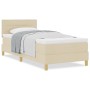 Cama con Base Reforzada y Colchón Crema 100x200 cm Tela de , Camas y somieres - Ref: Foro24-3338823, Precio: 305,74 €, Descue...