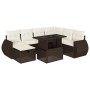 Set sofás de jardín 8 piezas y cojines ratán sintético marrón en Conjuntos de jardín | Comprar online en Foru.es