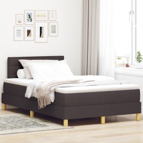 Cama con base de muelles con colchón marrón oscuro 120x200 cm de tela de , Camas y somieres - Ref: Foro24-3338835, Precio: 37...
