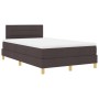 Cama con base de muelles con colchón marrón oscuro 120x200 cm de tela de , Camas y somieres - Ref: Foro24-3338835, Precio: 37...