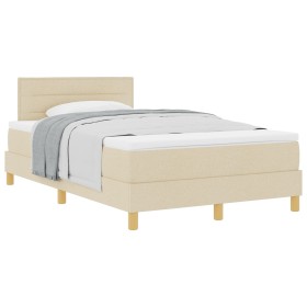 Cama con Base y Colchón Crema 120x200 cm Tela de , Camas y somieres - Ref: Foro24-3338837, Precio: 390,82 €, Descuento: %