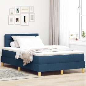 Cama con Somier y Colchón Azul 120x200 cm Tela de , Camas y somieres - Ref: Foro24-3338838, Precio: 405,43 €, Descuento: %