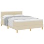 Cama con Box Spring y Colchón Crema 140x190 cm Tela de , Camas y somieres - Ref: Foro24-3338844, Precio: 405,37 €, Descuento: %
