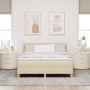 Cama con Box Spring y Colchón Crema 140x190 cm Tela de , Camas y somieres - Ref: Foro24-3338844, Precio: 405,37 €, Descuento: %