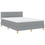 Cama Box Spring con Colchón Gris Claro 140x200 cm Tela de , Camas y somieres - Ref: Foro24-3338846, Precio: 418,72 €, Descuen...