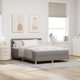 Cama con Base de Resortes y Colchón Taupe 160x200 cm Tela de , Camas y somieres - Ref: Foro24-3338857, Precio: 501,07 €, Desc...