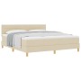 Cama con Box Spring con Colchón Crema 180x200 cm Tela de , Camas y somieres - Ref: Foro24-3338865, Precio: 572,69 €, Descuent...