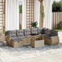 Set de sofás de jardín 9 pzas con cojines ratán sintético beige en Conjuntos de jardín | Comprar online en Foru.es