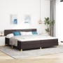 Cama con Box Spring con Colchón Marrón Oscuro 200x200 cm Tela de , Camas y somieres - Ref: Foro24-3338870, Precio: 606,63 €, ...