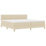 Cama con Base de Resortes con Colchón Crema 200x200 cm Tela de , Camas y somieres - Ref: Foro24-3338872, Precio: 557,16 €, De...