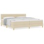 Cama con Base de Resortes con Colchón Crema 200x200 cm Tela de , Camas y somieres - Ref: Foro24-3338872, Precio: 557,16 €, De...