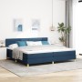 Cama Box Spring con Colchón Azul 200x200 cm Tela de , Camas y somieres - Ref: Foro24-3338873, Precio: 618,93 €, Descuento: %