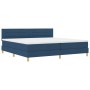 Cama Box Spring con Colchón Azul 200x200 cm Tela de , Camas y somieres - Ref: Foro24-3338873, Precio: 618,93 €, Descuento: %