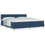 Cama Box Spring con Colchón Azul 200x200 cm Tela de , Camas y somieres - Ref: Foro24-3338873, Precio: 618,93 €, Descuento: %