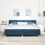 Cama Box Spring con Colchón Azul 200x200 cm Tela de , Camas y somieres - Ref: Foro24-3338873, Precio: 618,93 €, Descuento: %
