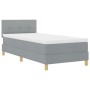 Cama Box Spring con colchón gris claro 90x200 cm tela de , Camas y somieres - Ref: Foro24-3338888, Precio: 306,80 €, Descuent...