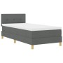 Cama con Box Spring con Colchón Gris Oscuro 90x200 cm Tela de , Camas y somieres - Ref: Foro24-3338889, Precio: 307,35 €, Des...