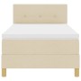 Cama con somier con colchón crema 100x200 cm tela de , Camas y somieres - Ref: Foro24-3338900, Precio: 302,80 €, Descuento: %