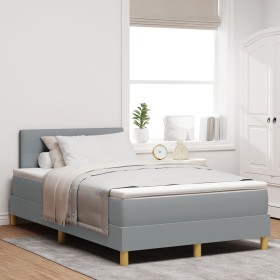 Cama con Base de Caja con Colchón Gris Claro 120x200 cm Tela de , Camas y somieres - Ref: Foro24-3338909, Precio: 392,09 €, D...