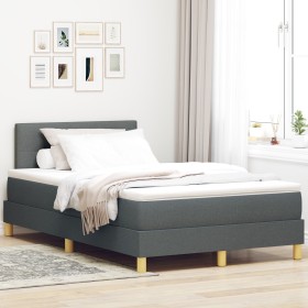 Cama Box Spring con Colchón Gris Oscuro 120x200 cm Tela de , Camas y somieres - Ref: Foro24-3338910, Precio: 390,66 €, Descue...