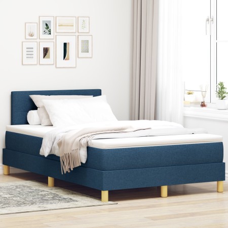 Cama con Somier con Colchón Azul 120x200 cm Tela de , Camas y somieres - Ref: Foro24-3338915, Precio: 405,54 €, Descuento: %