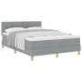 Cama con Box Spring con Colchón Gris Claro 140x190 cm Tela de , Camas y somieres - Ref: Foro24-3338916, Precio: 461,01 €, Des...