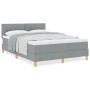 Cama con Box Spring con Colchón Gris Claro 140x190 cm Tela de , Camas y somieres - Ref: Foro24-3338916, Precio: 461,01 €, Des...