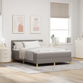Cama con Box Spring con Colchón Taupe 140x190 cm Tela de , Camas y somieres - Ref: Foro24-3338920, Precio: 435,71 €, Descuent...
