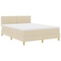 Cama con Base Tapizada con Colchón Crema 140x190 cm Tela de , Camas y somieres - Ref: Foro24-3338921, Precio: 410,81 €, Descu...