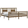 Estructura cama y cabecero madera maciza marrón miel 200x200 cm de vidaXL, Camas y somieres - Ref: Foro24-3194594, Precio: 17...