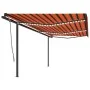 Toldo automático LED sensor de viento naranja y marrón 6x3 m de vidaXL, Toldos - Ref: Foro24-3070215, Precio: 853,75 €, Descu...