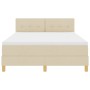 Cama con Base Tapizada con Colchón Crema 140x190 cm Tela de , Camas y somieres - Ref: Foro24-3338921, Precio: 410,81 €, Descu...