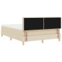 Cama con Base Tapizada con Colchón Crema 140x190 cm Tela de , Camas y somieres - Ref: Foro24-3338921, Precio: 410,81 €, Descu...