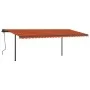 Toldo automático LED sensor de viento naranja y marrón 6x3 m de vidaXL, Toldos - Ref: Foro24-3070215, Precio: 853,75 €, Descu...
