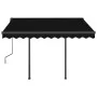 Toldo manual retráctil con LED gris antracita 3x2,5 m de vidaXL, Toldos - Ref: Foro24-3070104, Precio: 367,38 €, Descuento: %