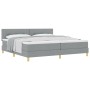 Cama con Box Spring con Colchón Gris Claro 200x200 cm Tela de , Camas y somieres - Ref: Foro24-3338944, Precio: 593,53 €, Des...