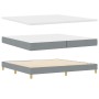 Cama con Box Spring con Colchón Gris Claro 200x200 cm Tela de , Camas y somieres - Ref: Foro24-3338944, Precio: 593,53 €, Des...