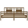 Estructura cama y cabecero madera maciza marrón miel 200x200 cm de vidaXL, Camas y somieres - Ref: Foro24-3194594, Precio: 17...