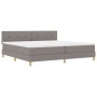 Cama Box Spring con Colchón Taupe 200x200 cm Tela de , Camas y somieres - Ref: Foro24-3338948, Precio: 628,05 €, Descuento: %