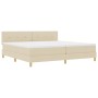Cama con Resortes con Colchón Crema 200x200 cm Tela de , Camas y somieres - Ref: Foro24-3338949, Precio: 552,33 €, Descuento: %