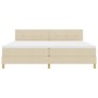 Cama con Resortes con Colchón Crema 200x200 cm Tela de , Camas y somieres - Ref: Foro24-3338949, Precio: 552,33 €, Descuento: %