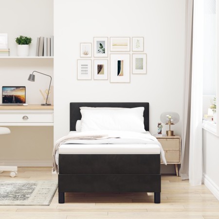 Cama Box Spring con Colchón Negro 90x200 cm Terciopelo de , Camas y somieres - Ref: Foro24-3339148, Precio: 299,84 €, Descuen...