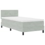 Cama con Somier con Colchón Gris Claro 100x200 cm Terciopelo de , Camas y somieres - Ref: Foro24-3339152, Precio: 313,32 €, D...