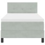 Cama con Somier con Colchón Gris Claro 100x200 cm Terciopelo de , Camas y somieres - Ref: Foro24-3339152, Precio: 313,32 €, D...