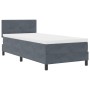 Cama con sommier y colchón Gris Oscuro 100x200 cm Terciopelo de , Camas y somieres - Ref: Foro24-3339153, Precio: 314,18 €, D...