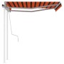 Toldo manual retráctil con postes naranja y marrón 3x2,5 m de vidaXL, Toldos - Ref: Foro24-3069900, Precio: 305,16 €, Descuen...