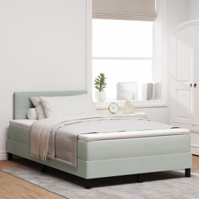 Cama con somier y colchón Gris Claro 120x200 cm Terciopelo de , Camas y somieres - Ref: Foro24-3339164, Precio: 386,33 €, Des...
